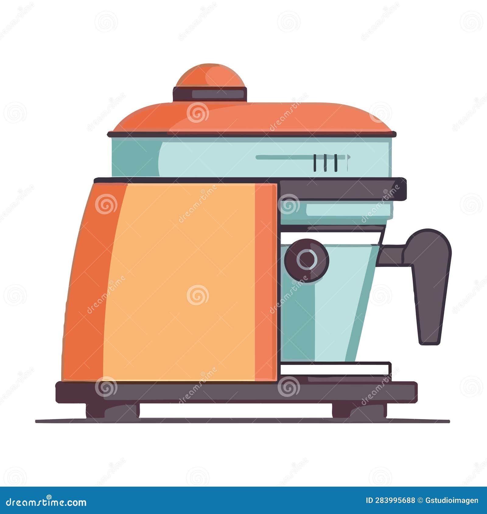 Old Fashioned Coffee Maker with Metal Handle Stock Vector