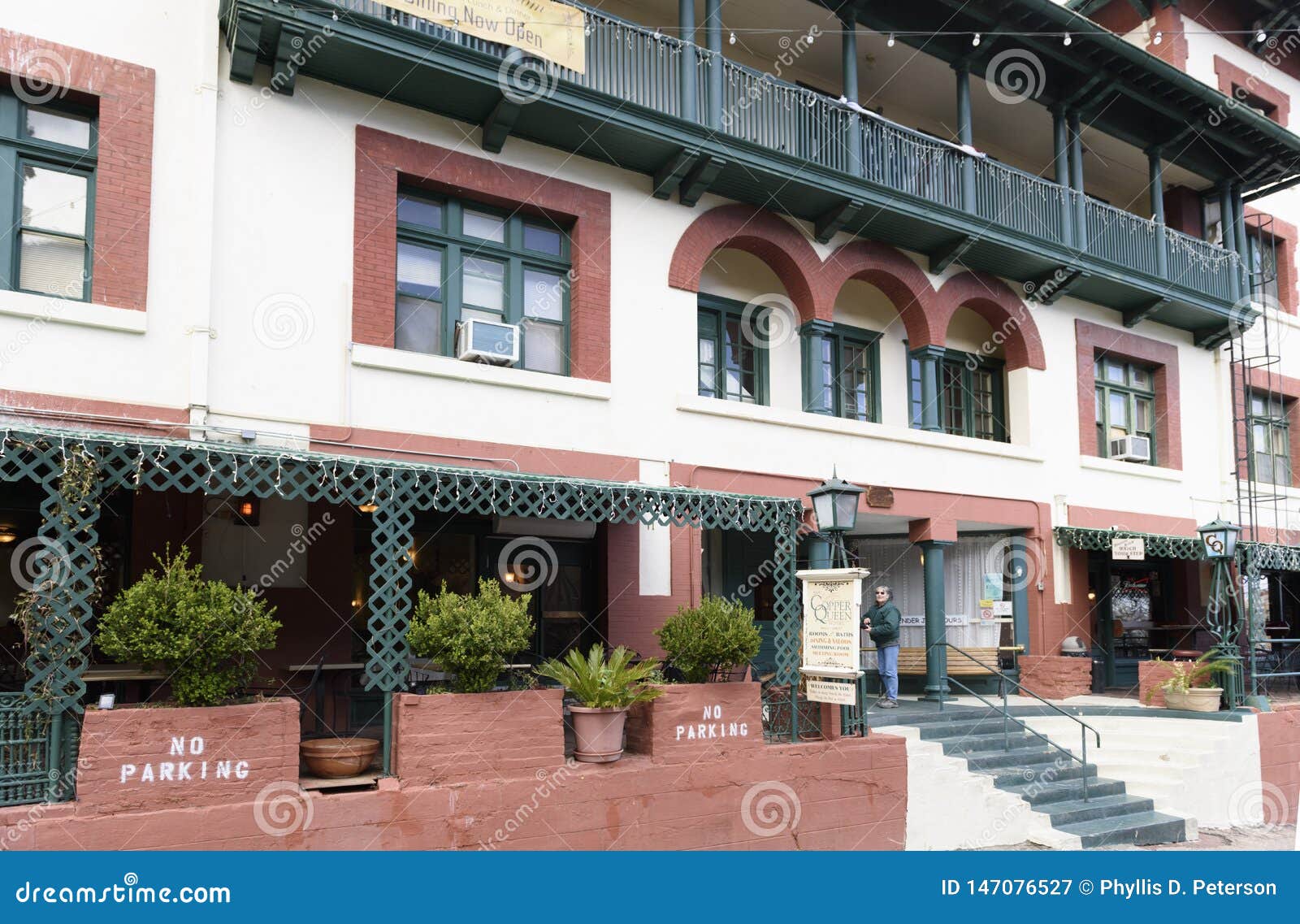 Old Fashioned Copper Queen Hotel in Bisbee, AZ Editorial Photography