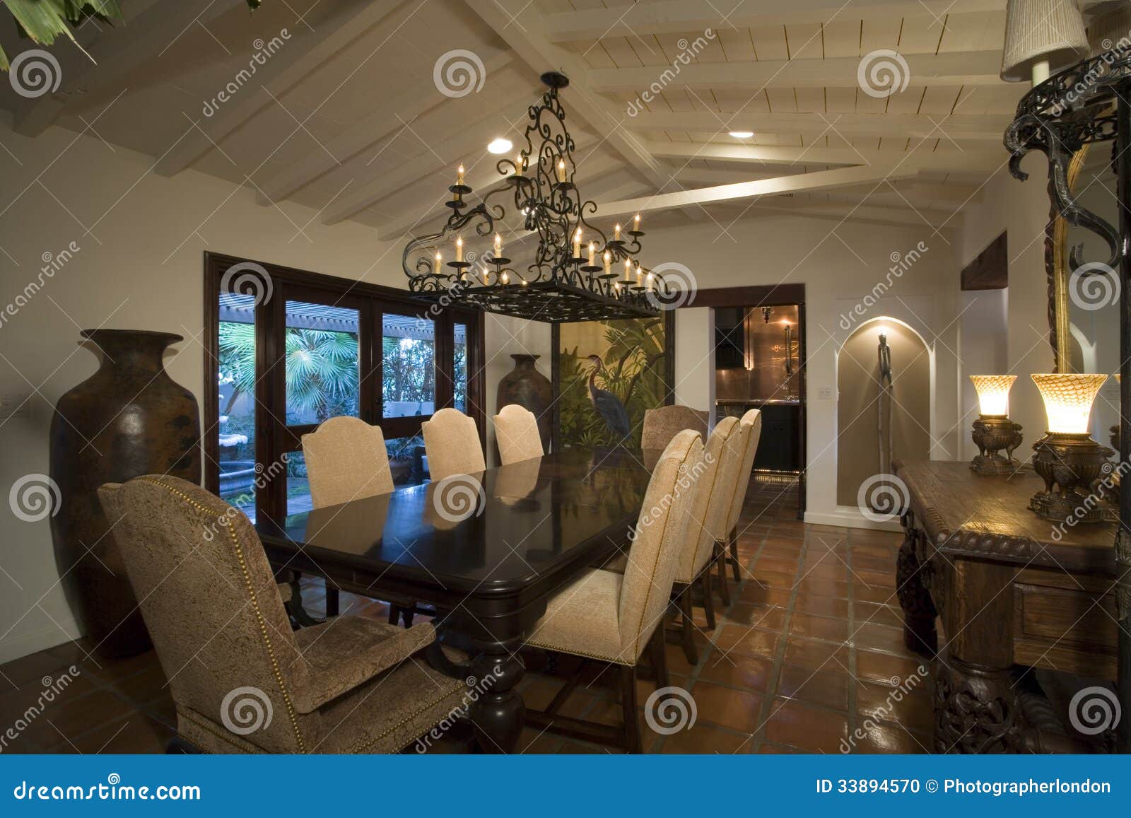 Old Fashioned Dining Room in House Stock Photo Image of vase, decor