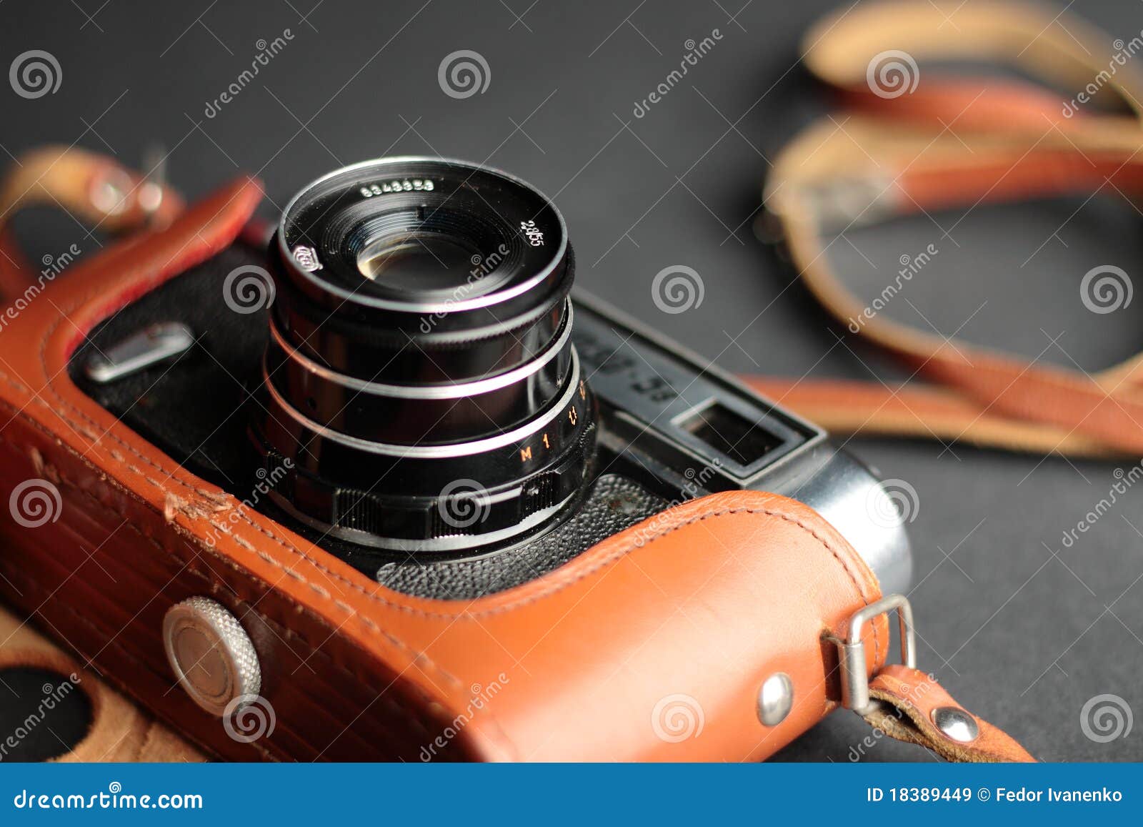 Old fashioned film camera stock image. Image of strap 18389449
