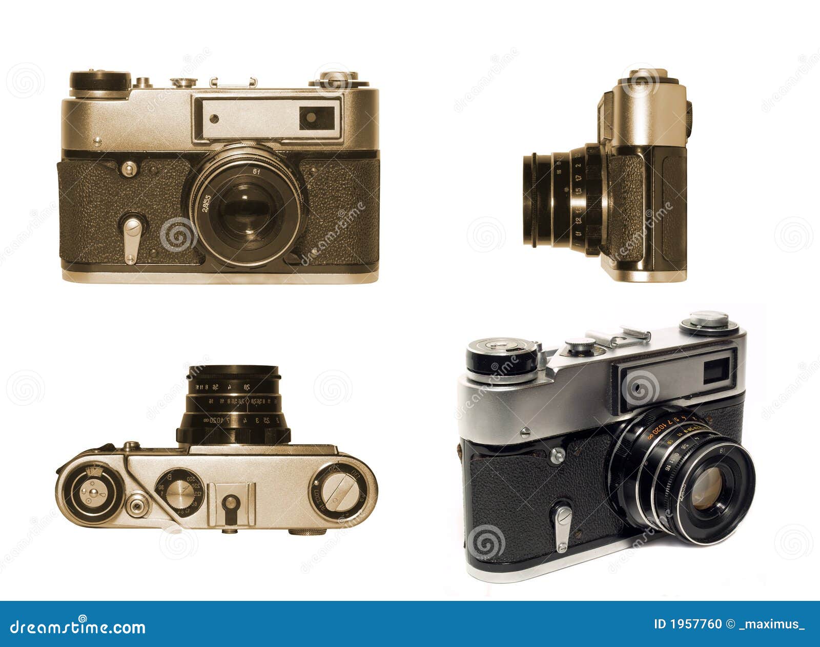 Old Fashioned Film Camera Multivew Stock Photo Image of leather