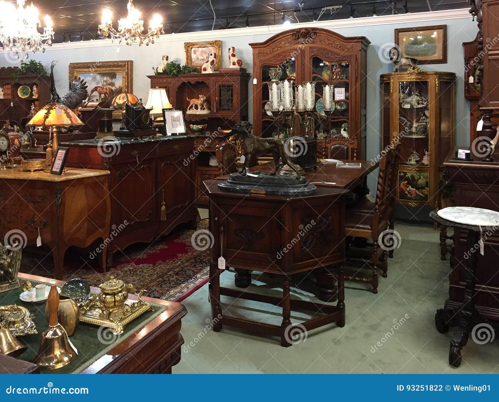 Old Fashioned Furniture For Sale At Antique Store Editorial