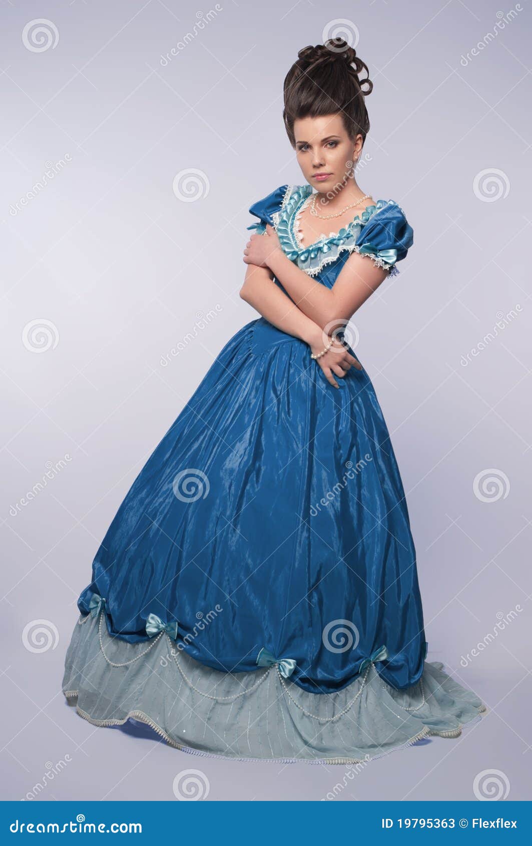 Old Fashioned Girl In Blue Dress Stock Photos - Image: 19795363