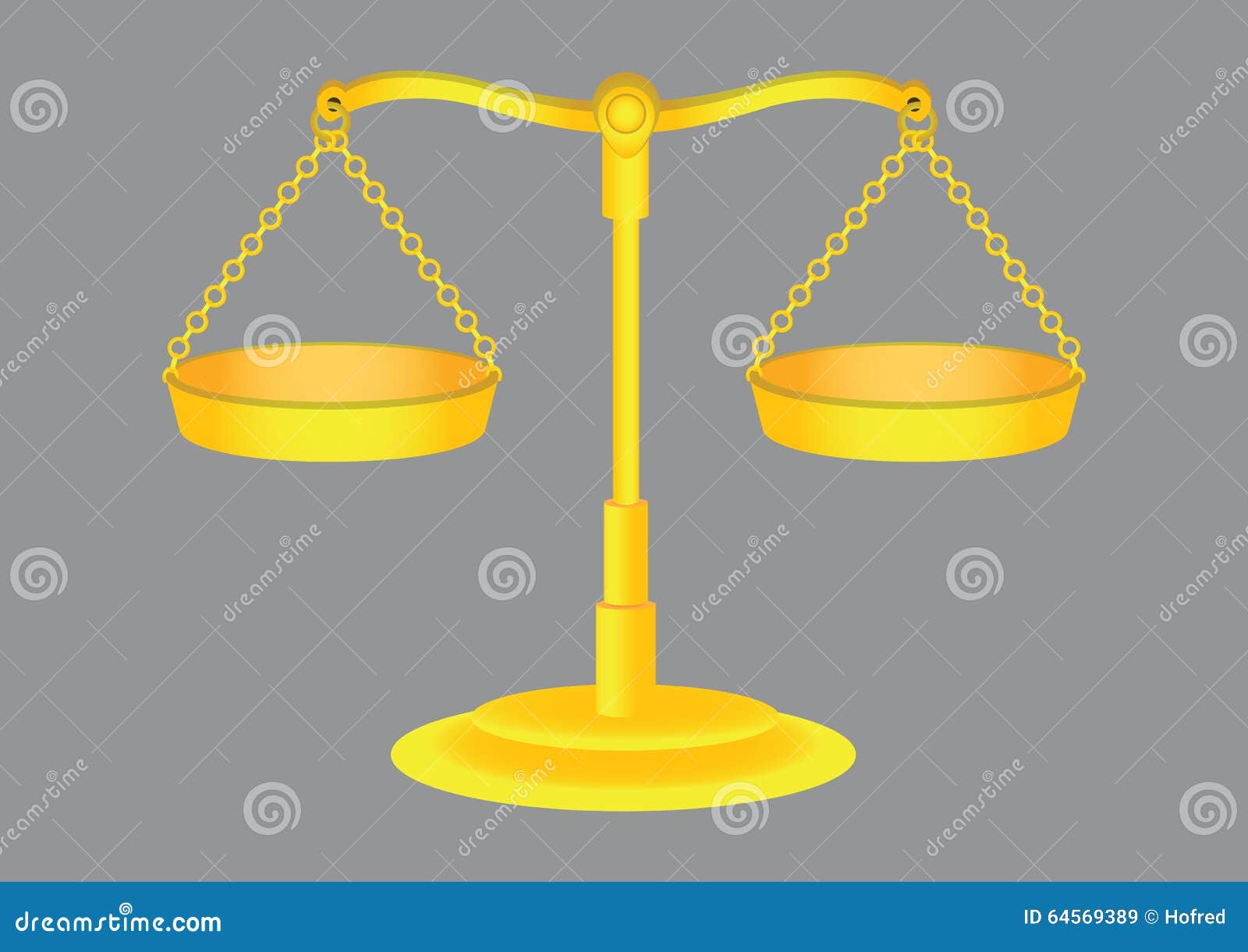 Old Fashioned Golden Weighing Scales Vector Illustration Stock Vector