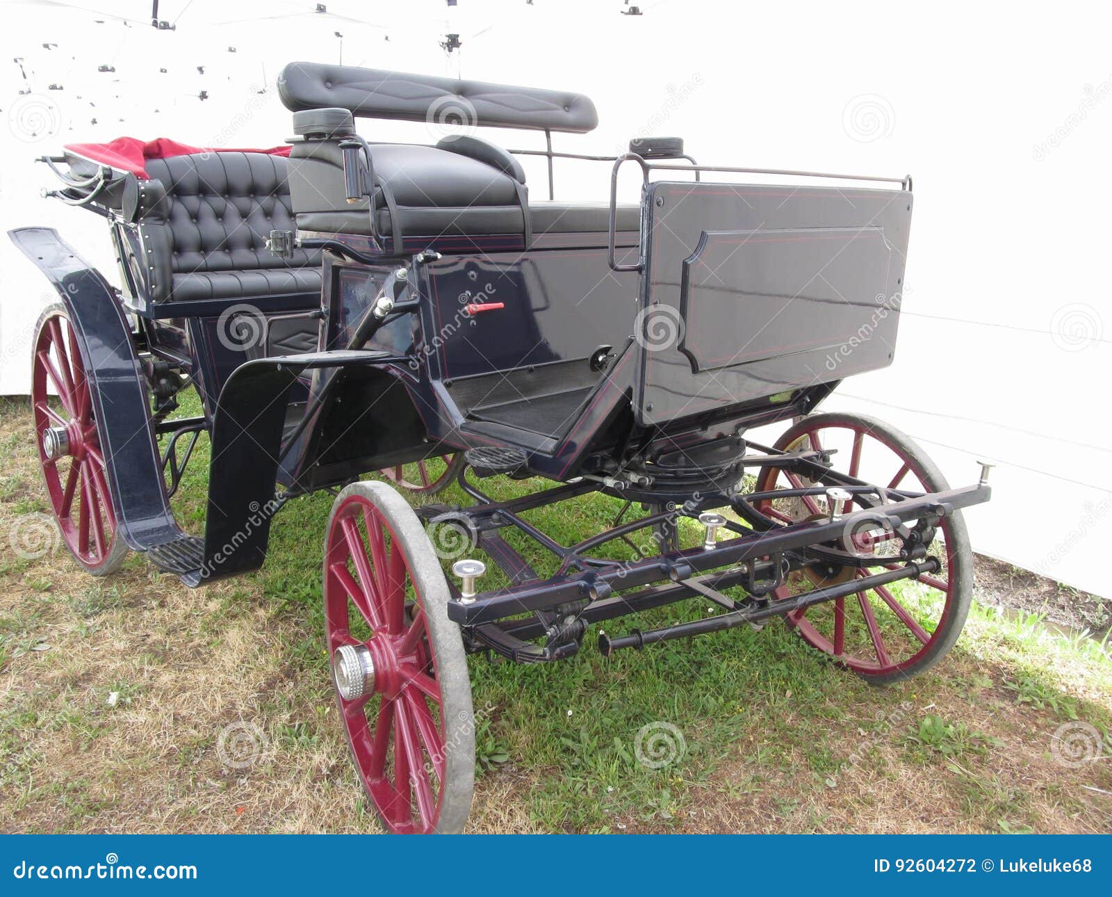 Oldfashioned Horse Carriage on Green Grass Stock Photo Image of