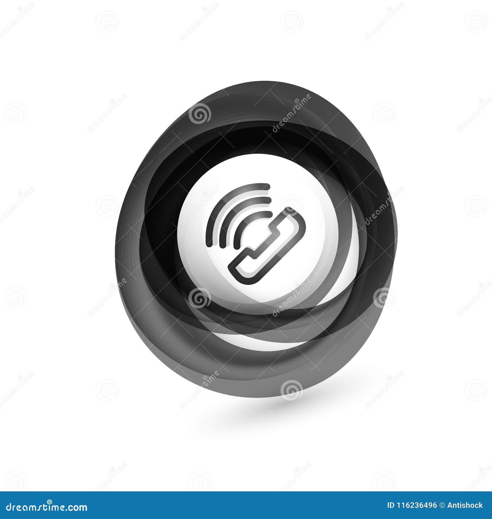 old fashioned phone button, call center support icon