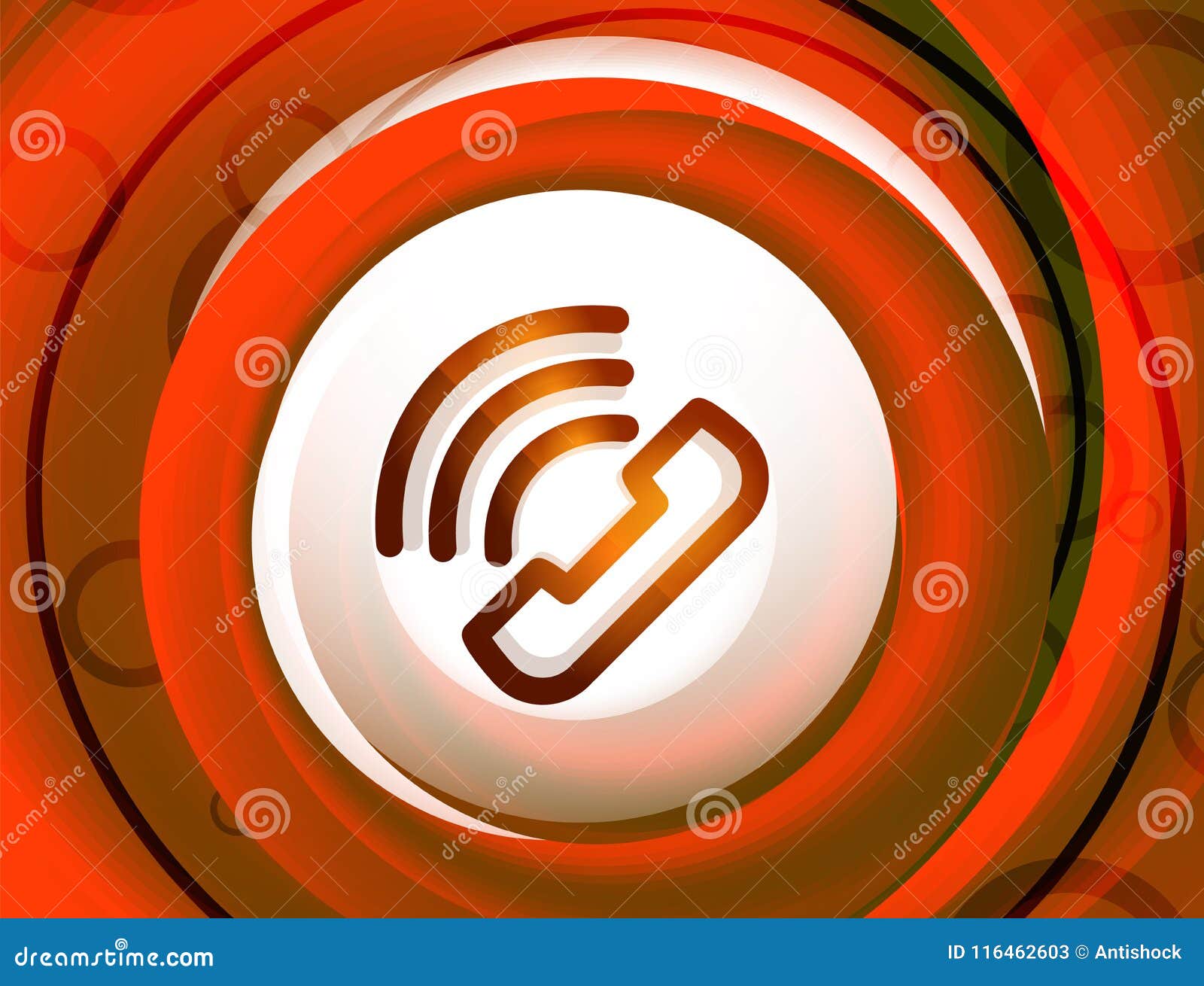 old fashioned phone button, call center support icon