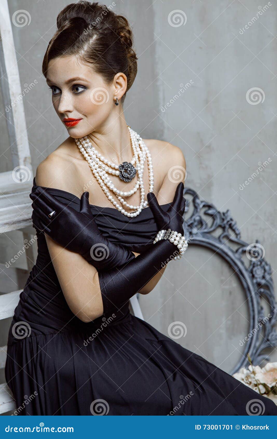 Old Fashioned Retro Indoor Fashion Photography. Stock Image - Image of ...