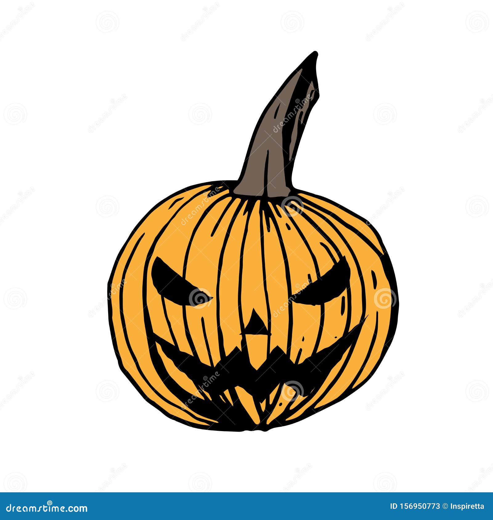 Download Old Fashioned Round Halloween Pumpkin Lantern With With A ...