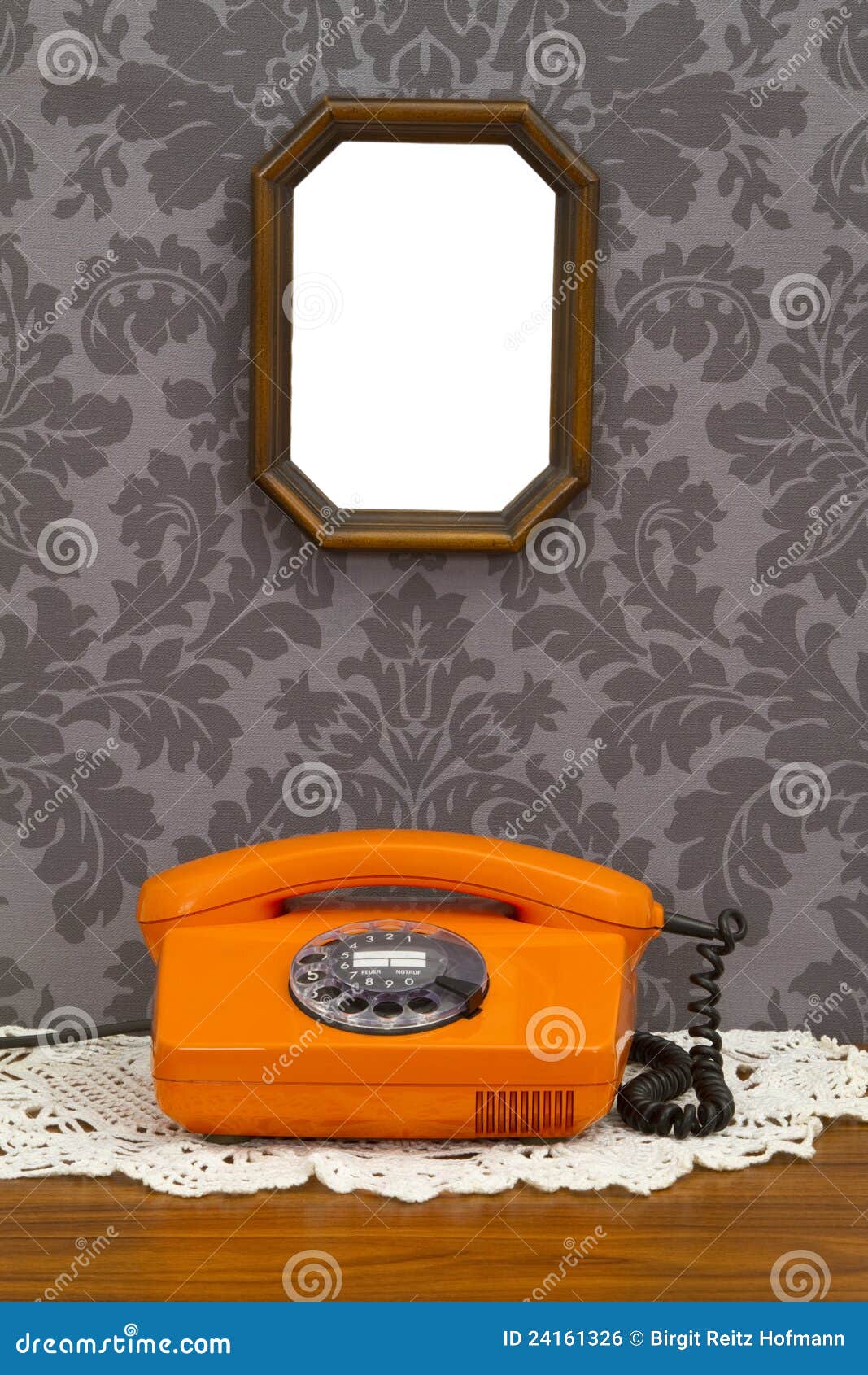 Old Fashioned Telephone and Wooden Frame Stock Photo Image of support