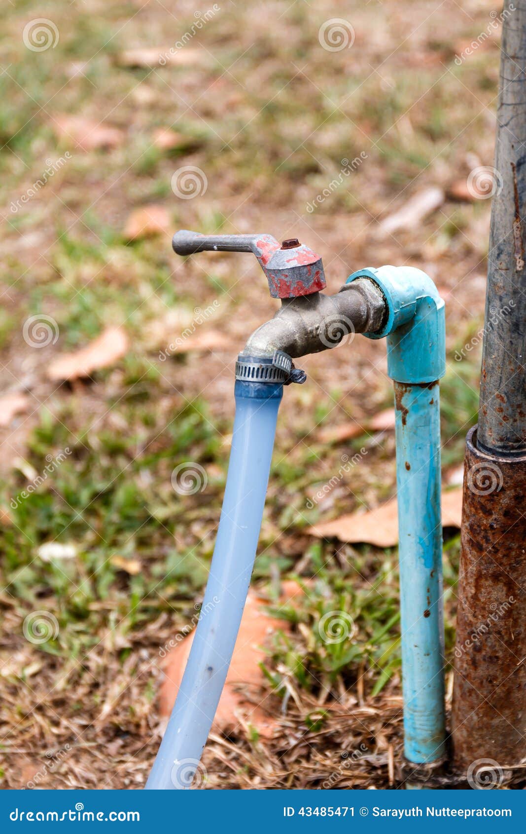 Old faucet stock image. Image of plumbing, home, blue 43485471