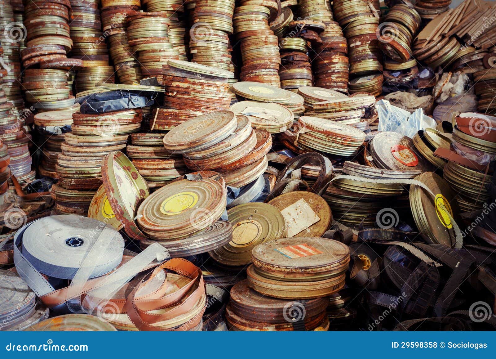 Old film canisters stock photo. Image of equipment, render 29598358