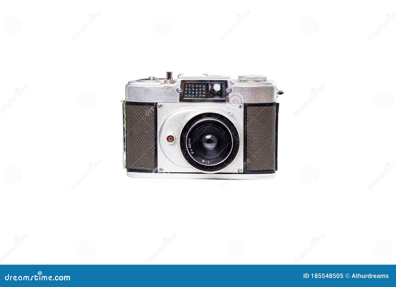 Old Film 35mm with Lens 40 MM Camera Half Frame on Isolated Background