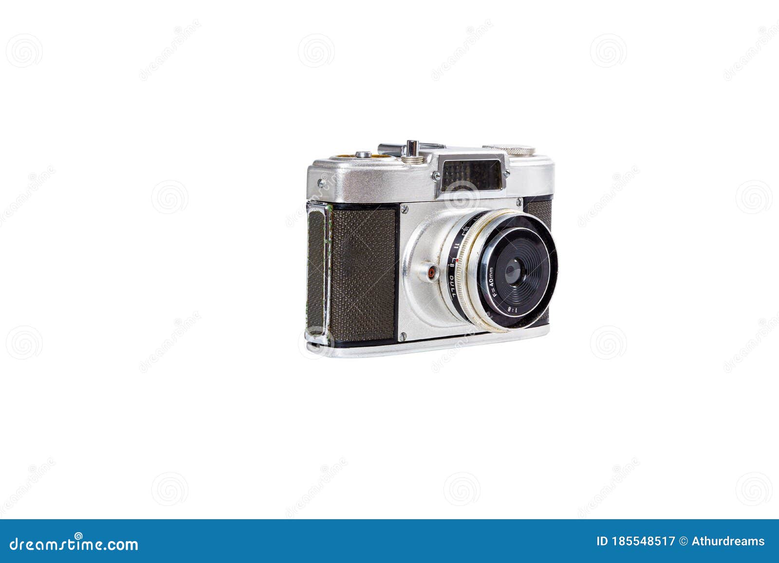 Old Film 35mm with Lens 40 MM Camera Half Frame on Isolated Background