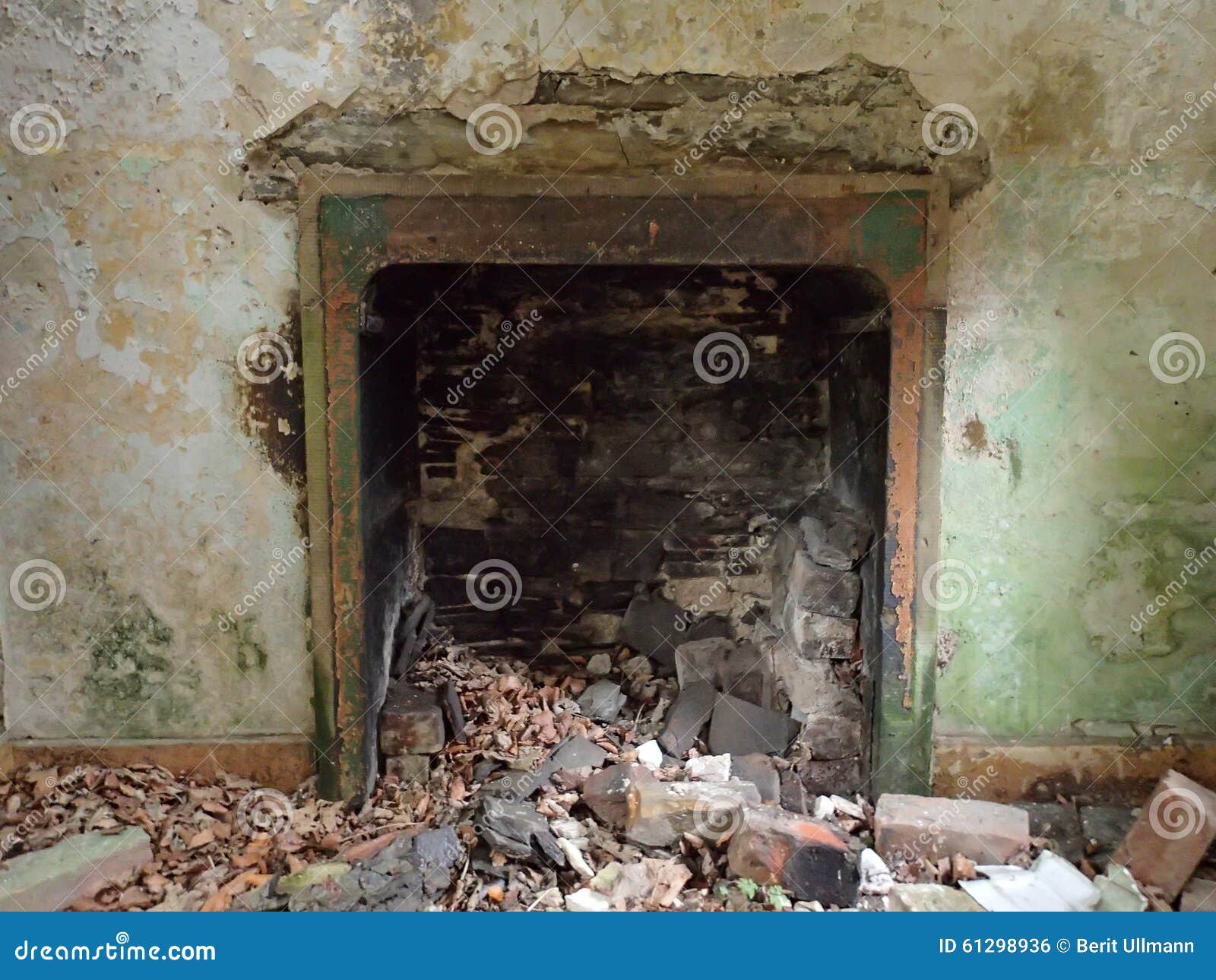 Old fireplace stock photo. Image of broken, fireplace 61298936