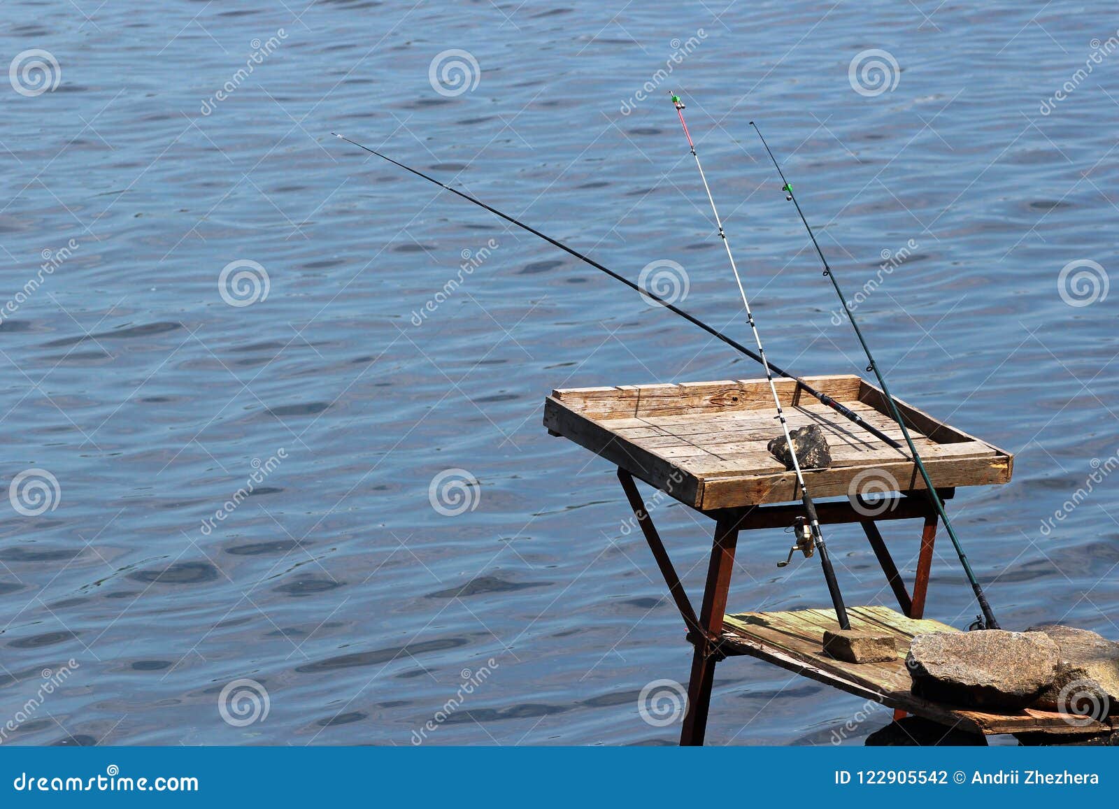 Old Fishing Tackle, Rods with Lines and Reels. Stock Photo - Image of  angler, equipment: 122905542