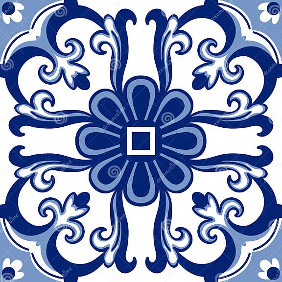 Old floral tiles stock vector. Illustration of background - 35624993