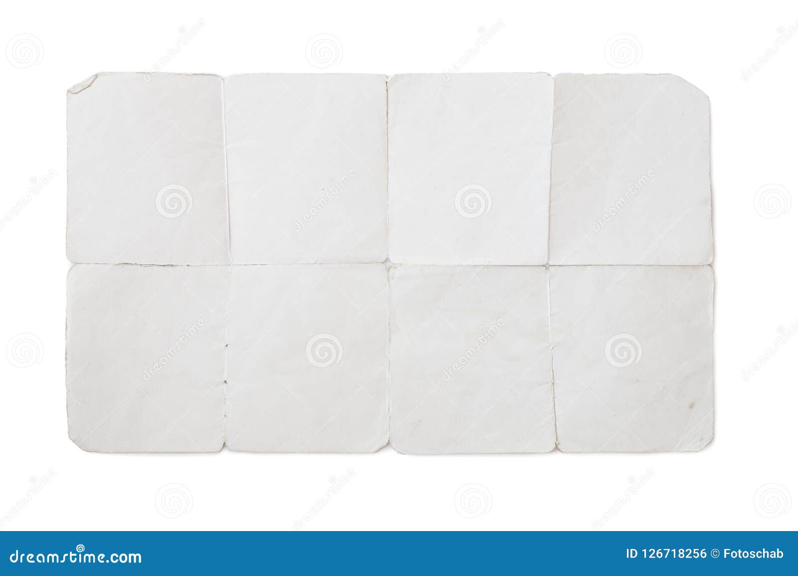old folded paper with clipping path included