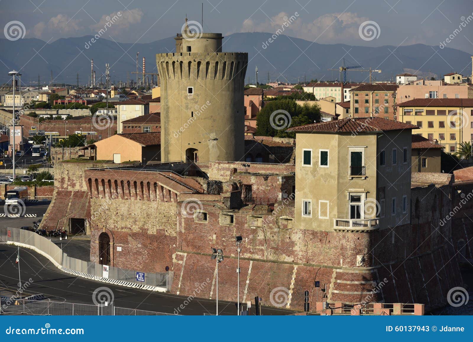 Old Fort of Livorno, Italy. Fortezza Vecchia di Livorno (=old fort of Livorno) near the old historical harbour.