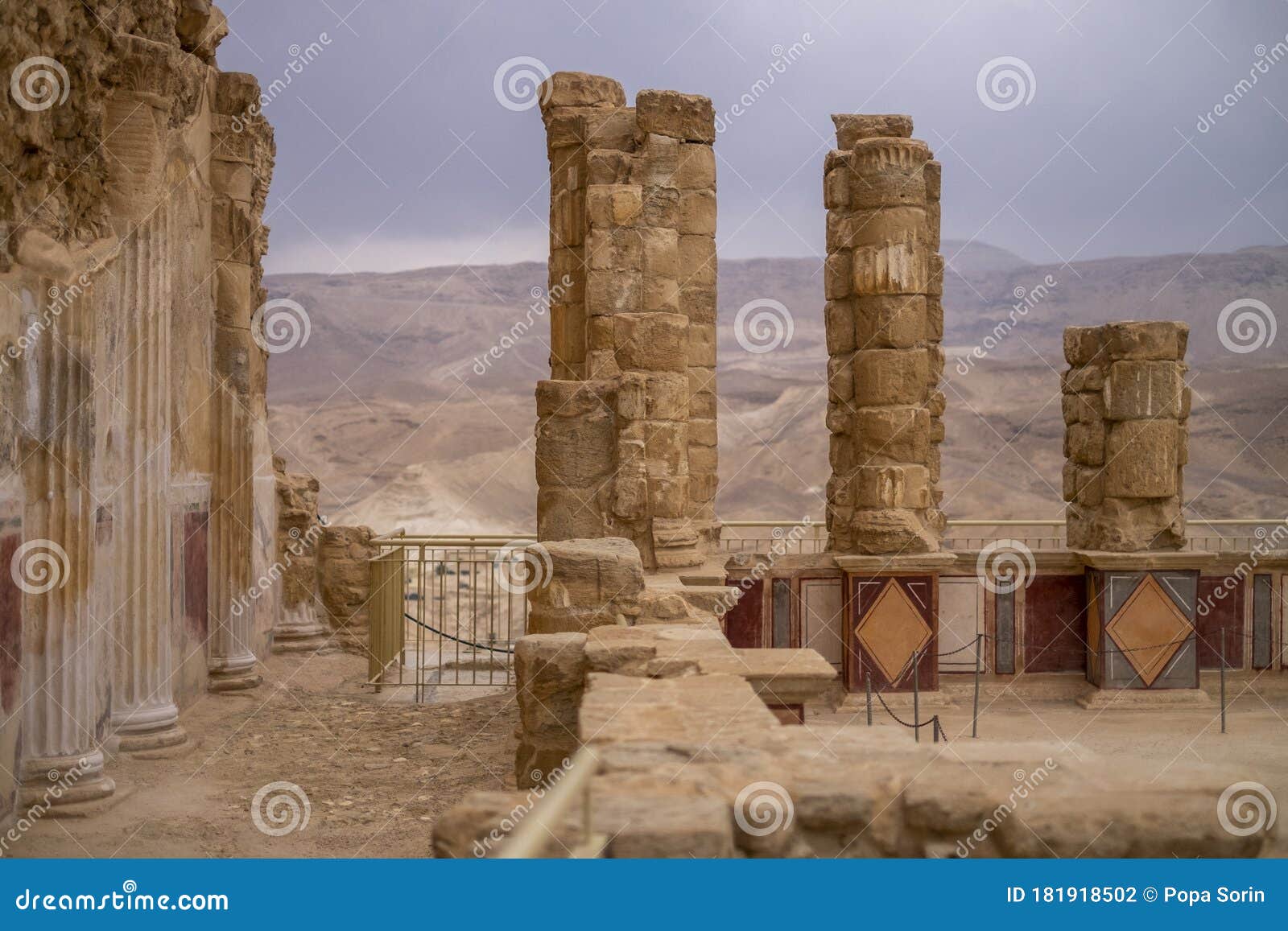 old fortification of fortress masada, israel