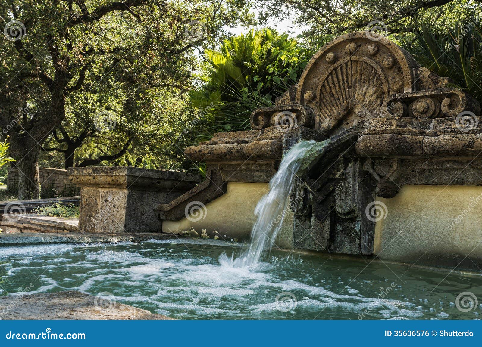 Old Fountain At Botanical Garden Stock Photo Image Of