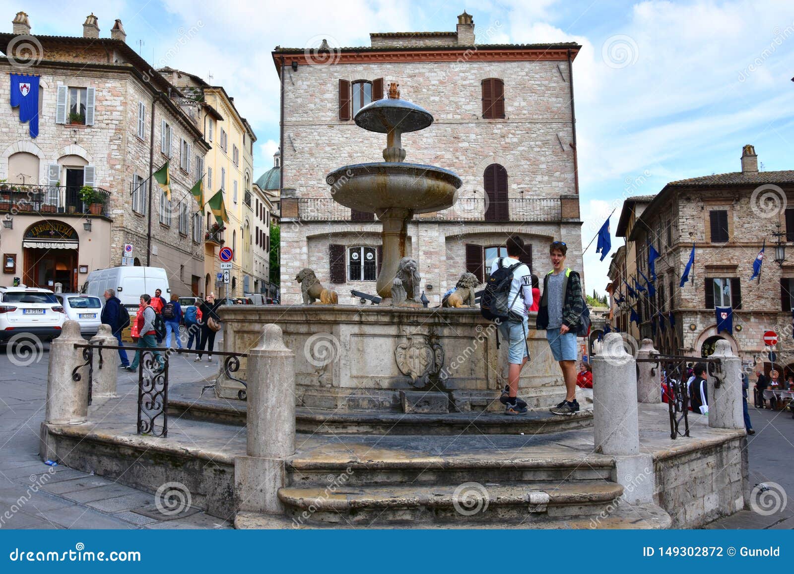 Old Fountain in the City of Assisi, Umbria Editorial Photography ...