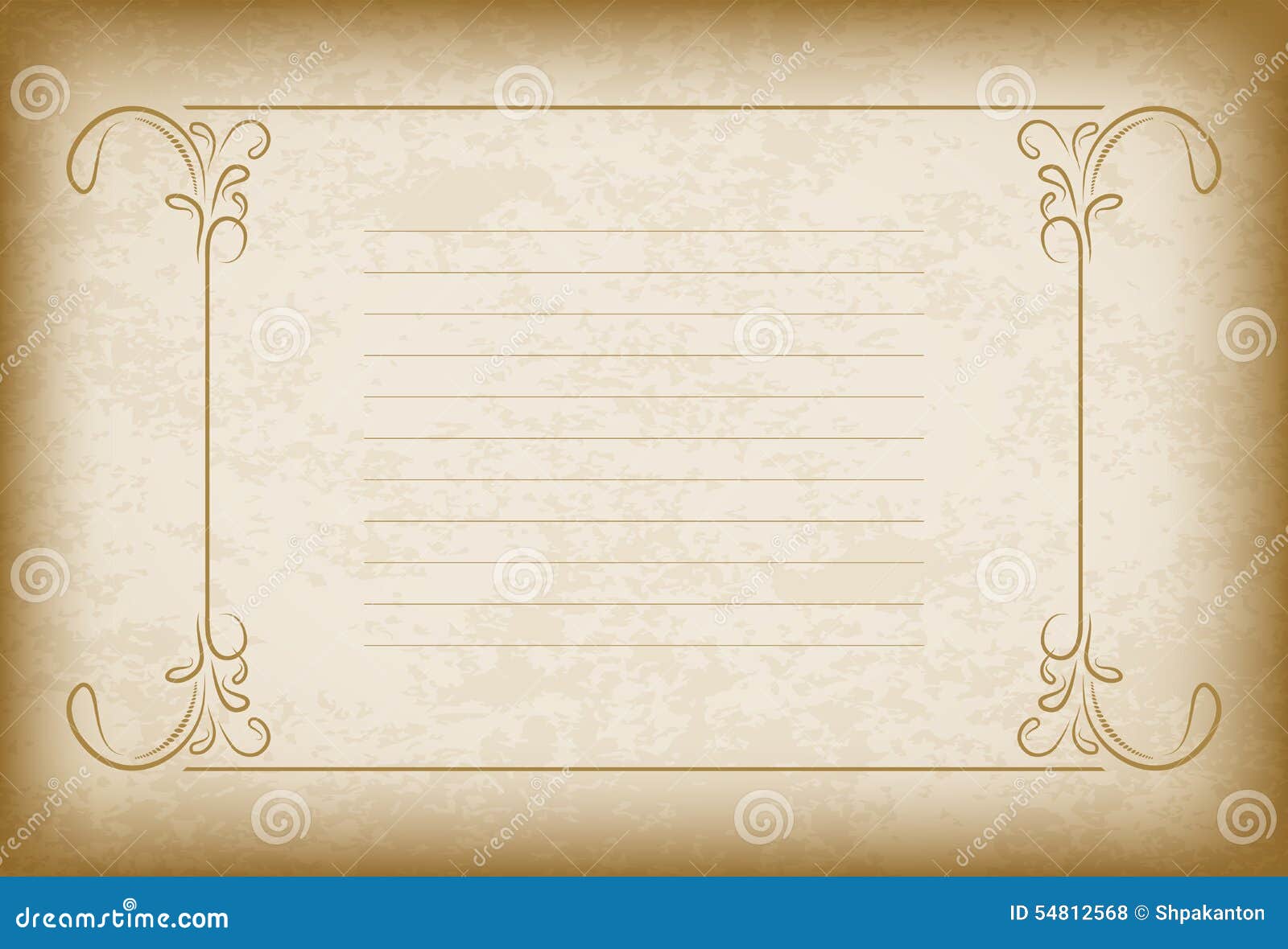 Old Frame With The Blacked Out Edges And A Blank Lined Space For Stock Vector - Illustration ...
