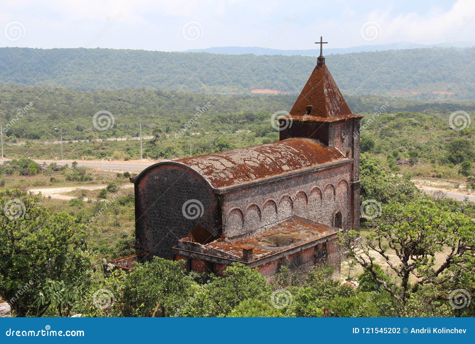 Cambodia. Old French Church. Mountain Bokor. Kampot City. Kampot ...
