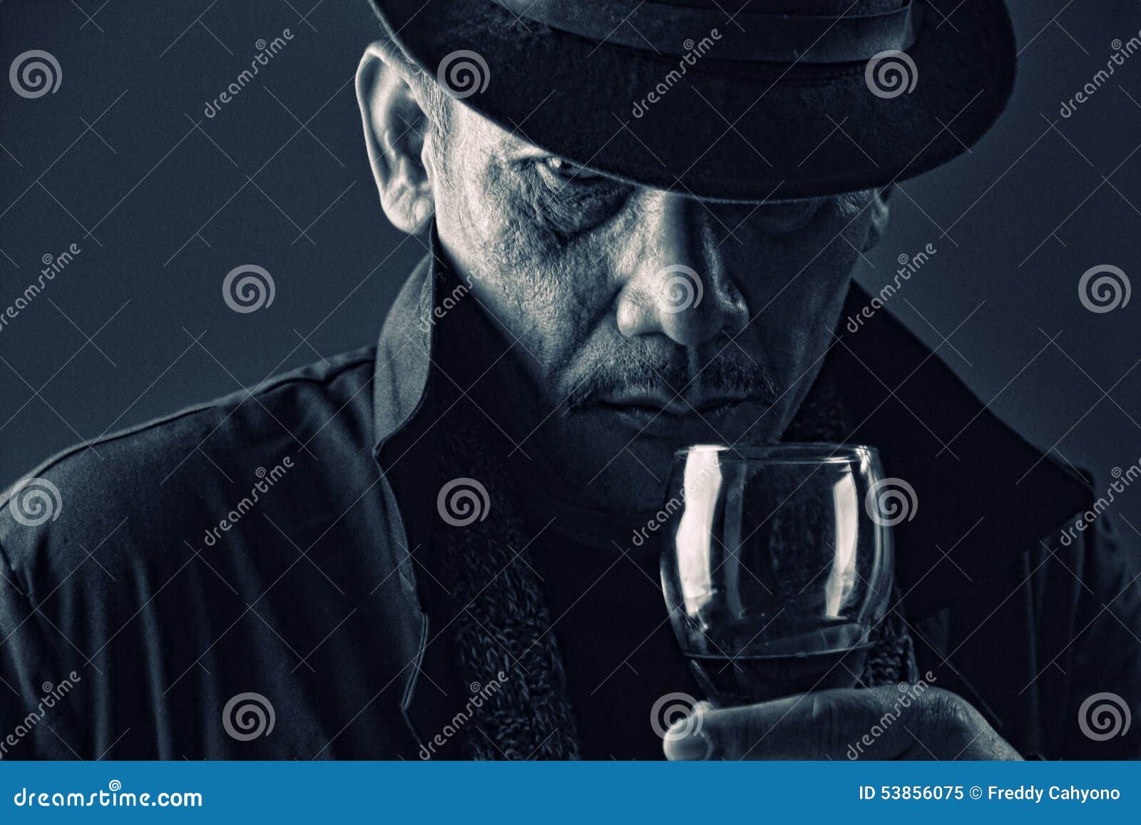 Old Gangster With Mysterious Face Stock Image Image Of Gangster