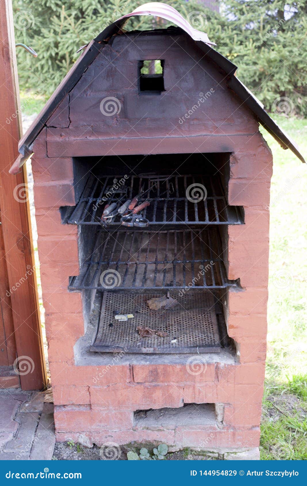 Old Garden Heater. Grill Usable for BBQ. Stock Image Image of