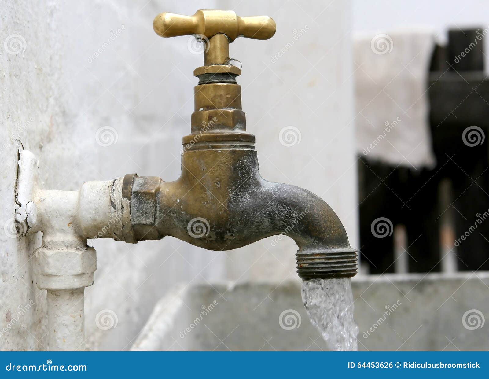 Old Garden Tap with Plastic Hose Connection Stock Photo Image of