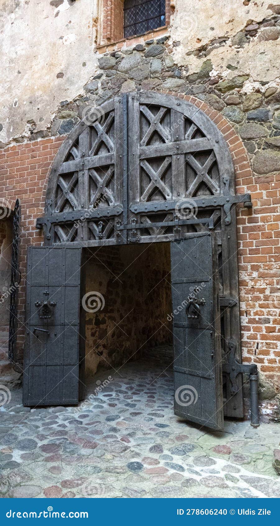Old Gate Door. Front View of the Door Stock Photo - Image of