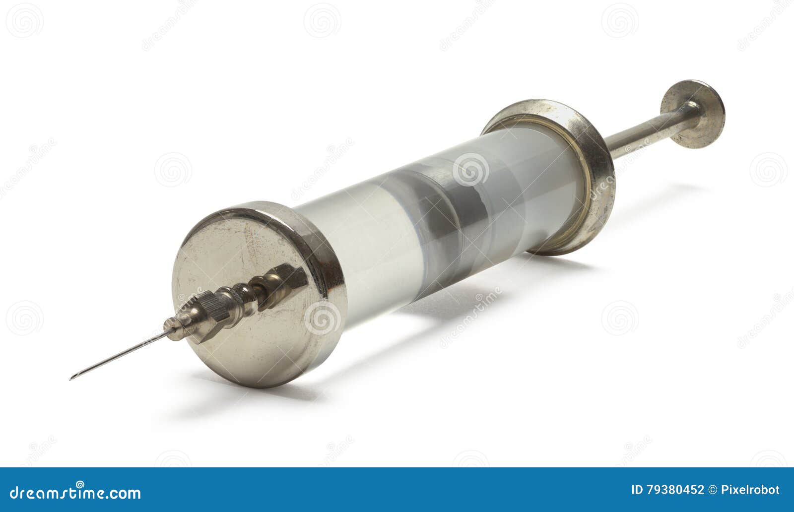 Old Glass Syringe stock photo. Image of drug, isolated 79380452