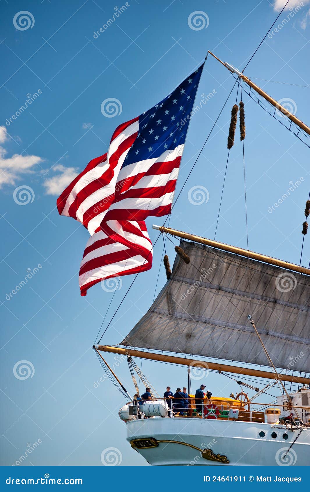 Old Glory Flies on American Tall Ship Eagle Editorial Photo Image of