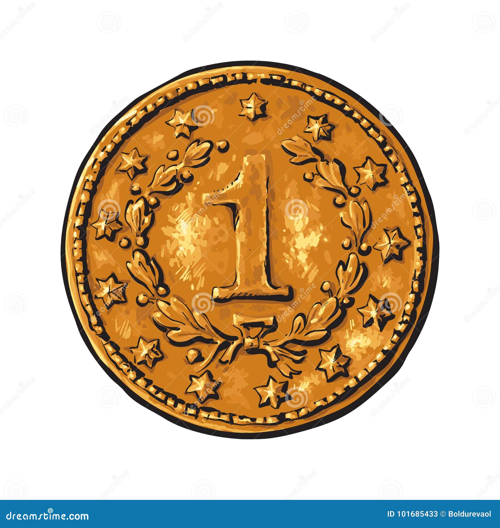 Ancient gold coins in heavy open wooden chest Vector Image