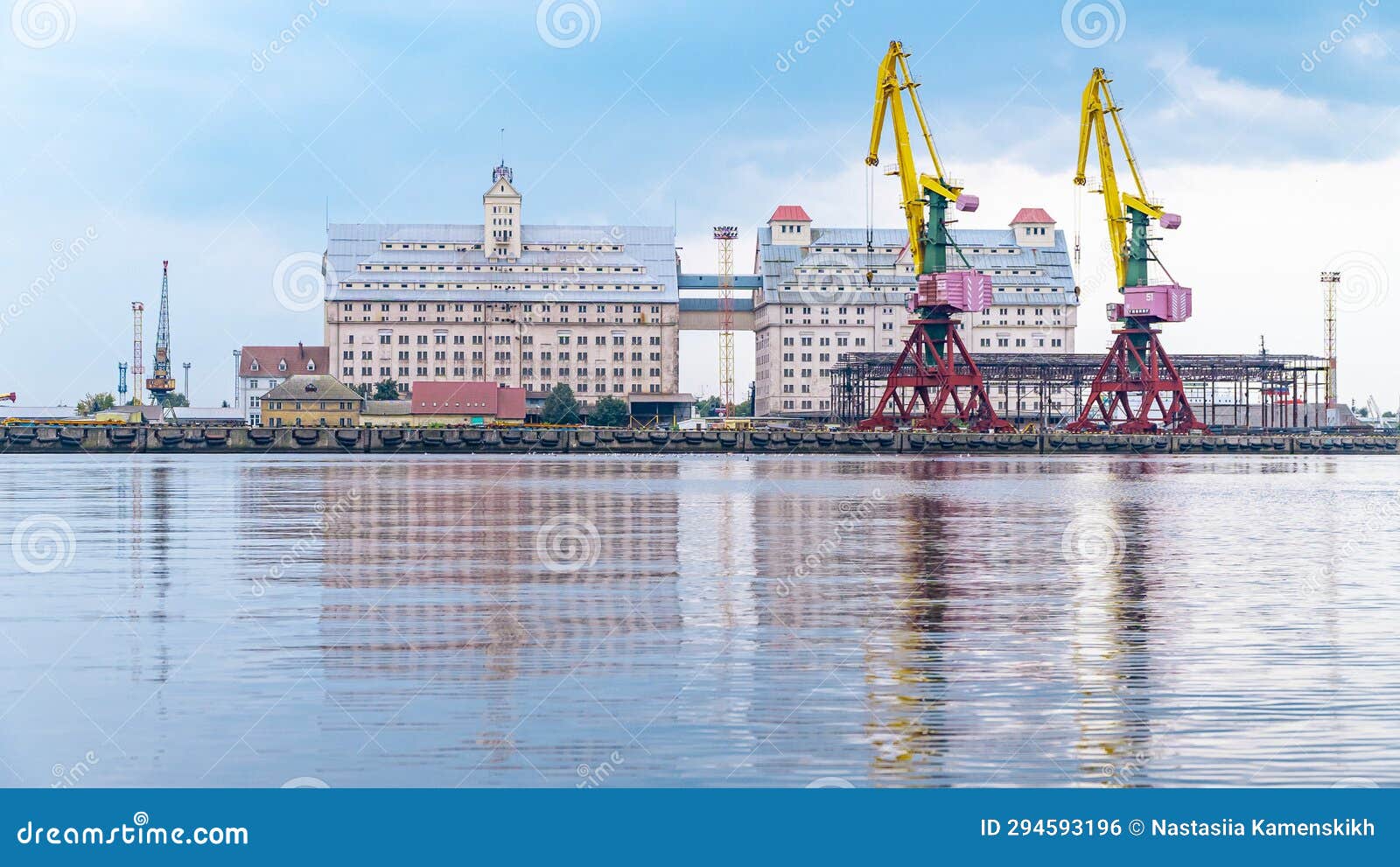 Old Grain Elevator. Pregolya River, Kaliningrad, Russia Editorial Photo