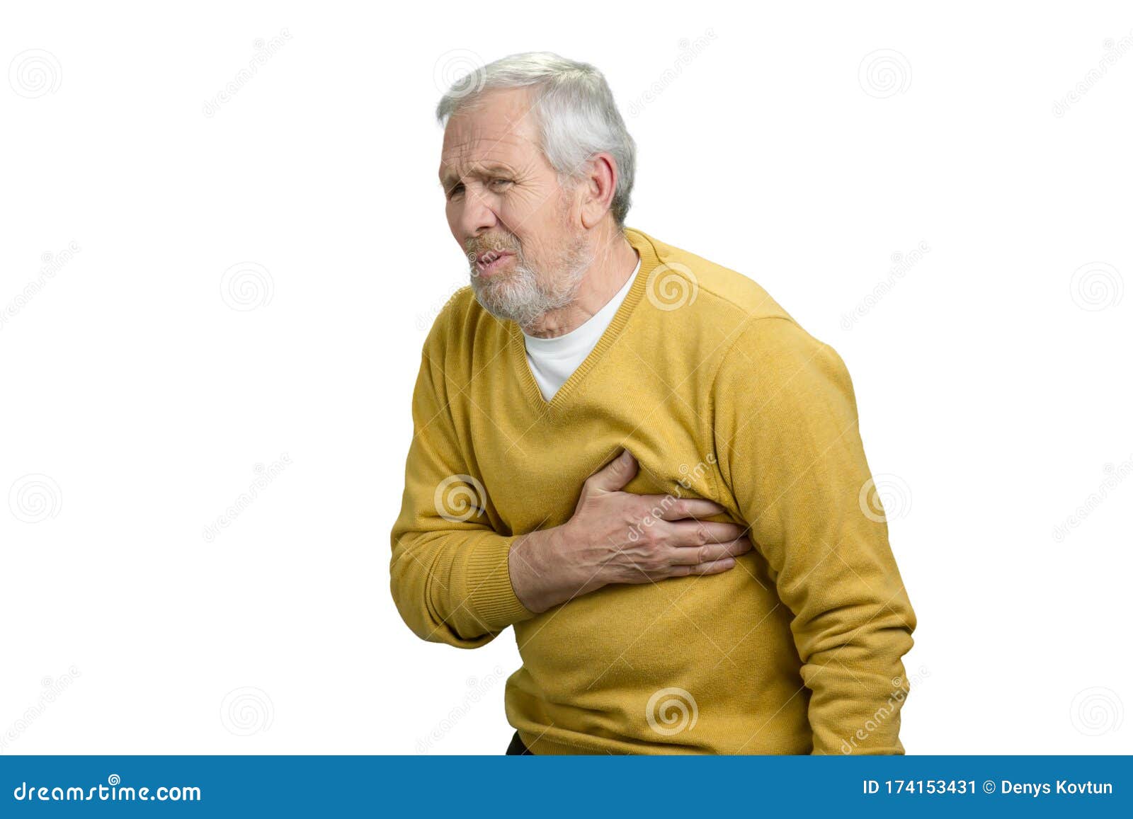 Old Grandpa with Heart Stroke. Stock Image - Image of coronary, elderly ...