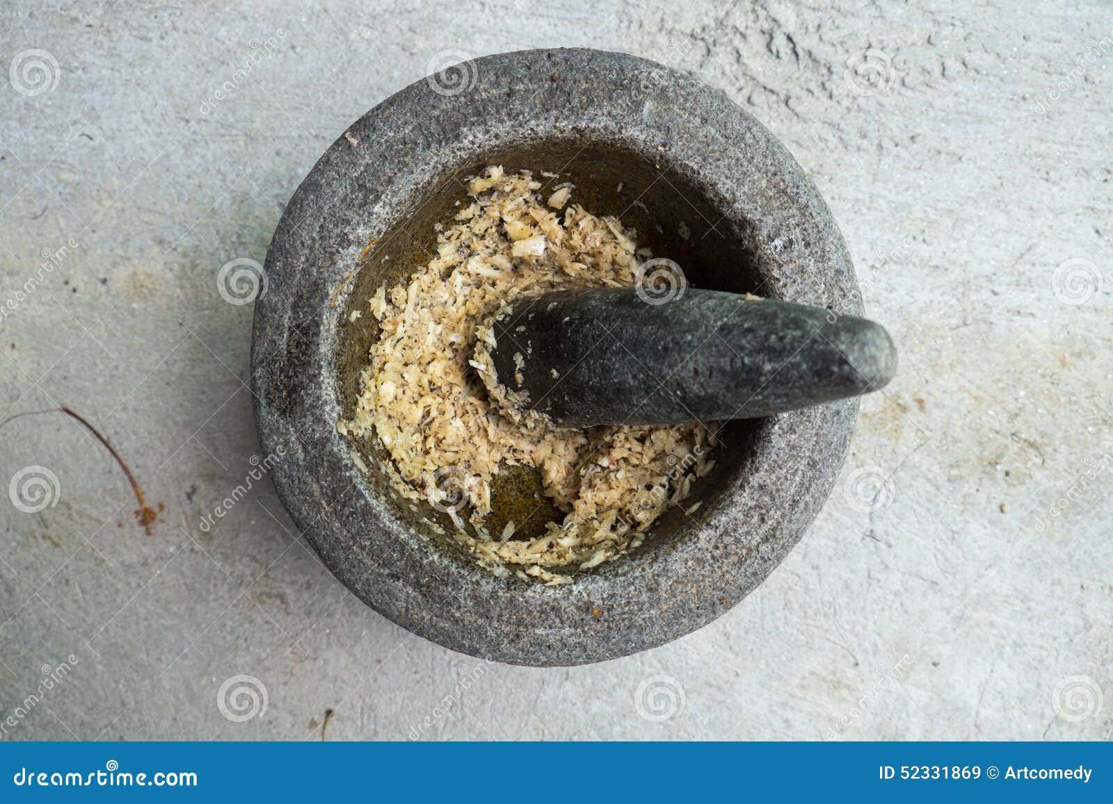Old Granite Mortar with Pestle and Garlic Stock Image Image of healthy, gray 52331869