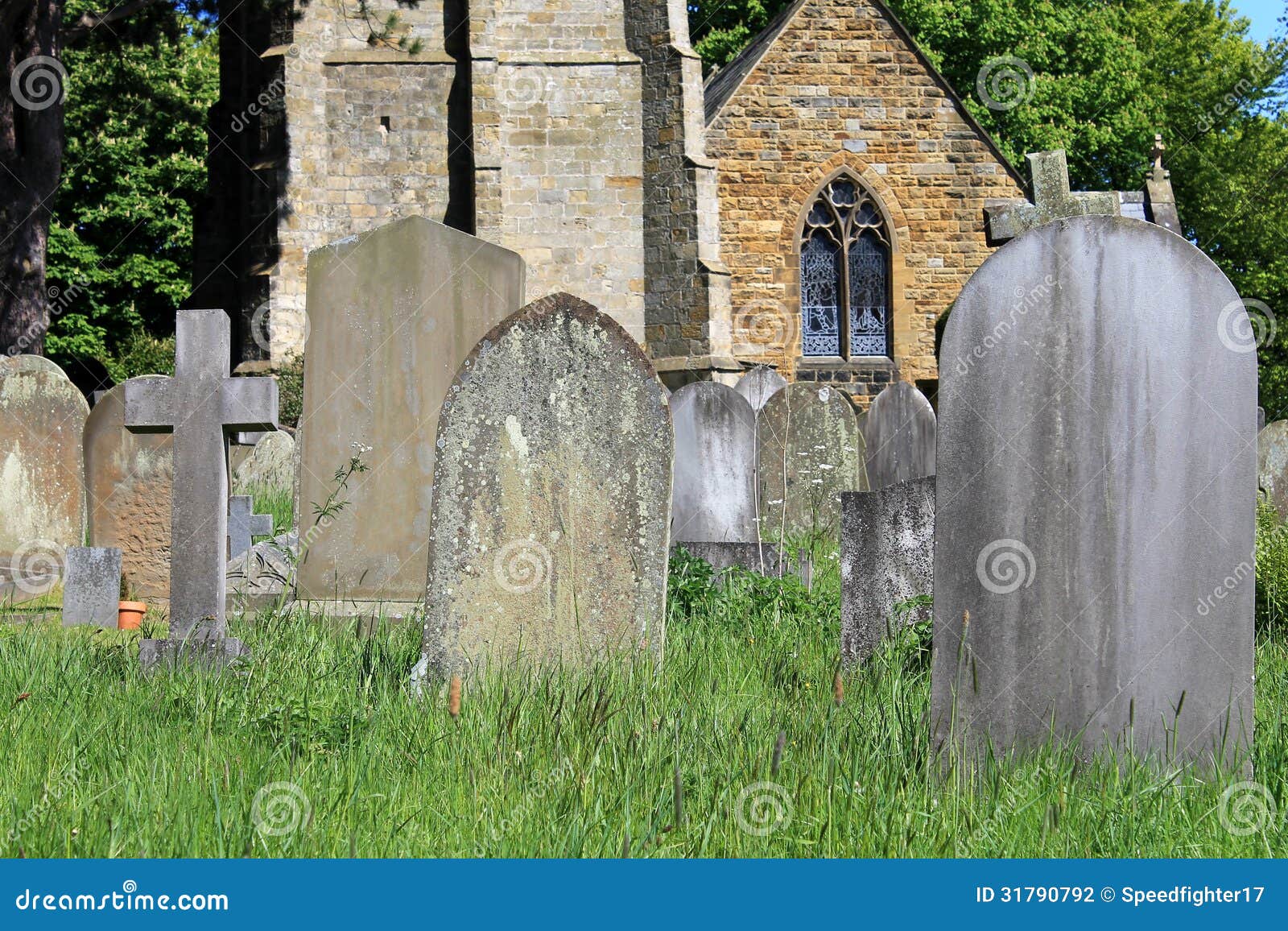 Old graves in cemetery stock photo. Image of graveyard 31790792
