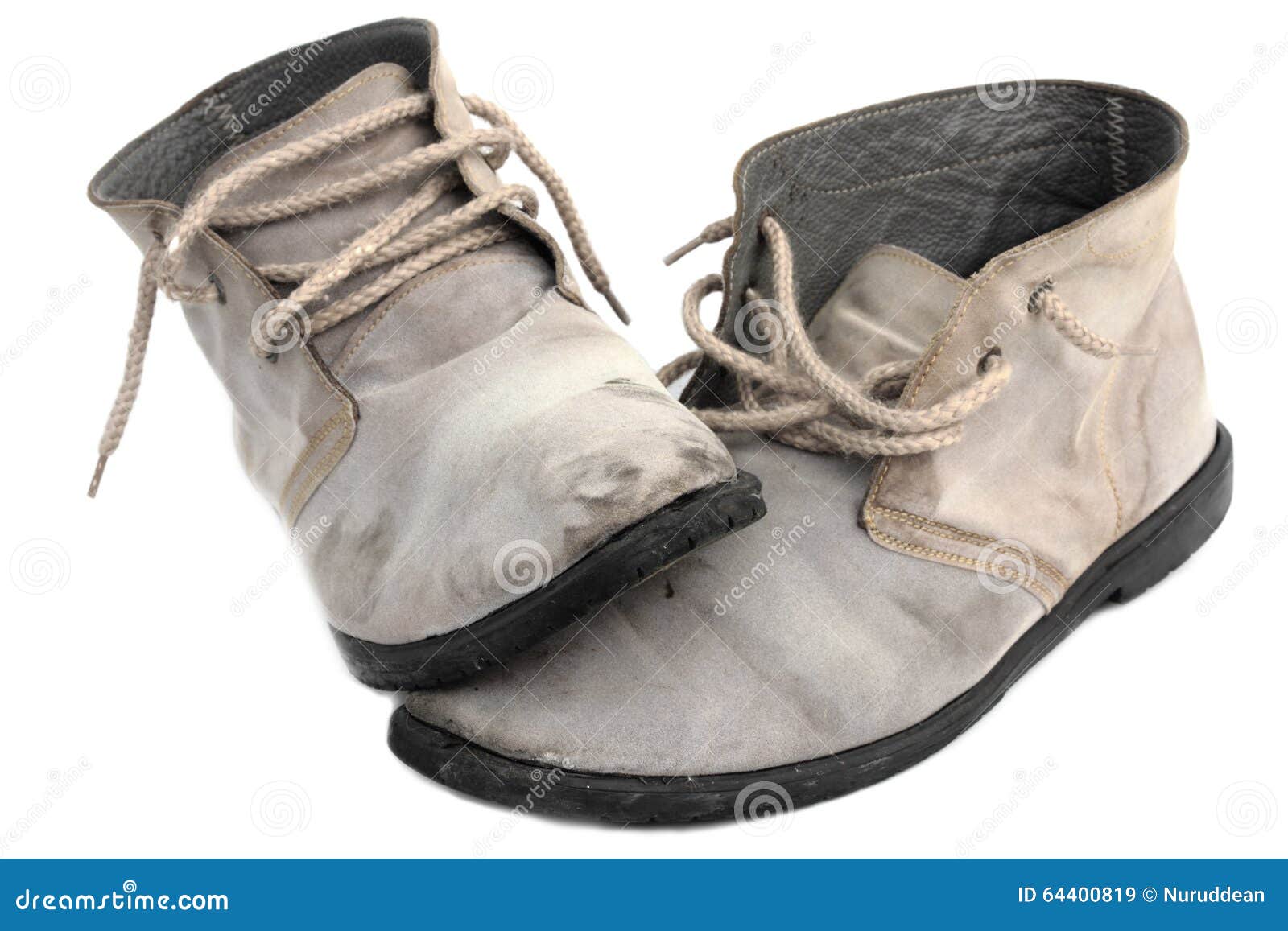 Old gray men shoes stock image. Image of threadbare, seedy - 64400819