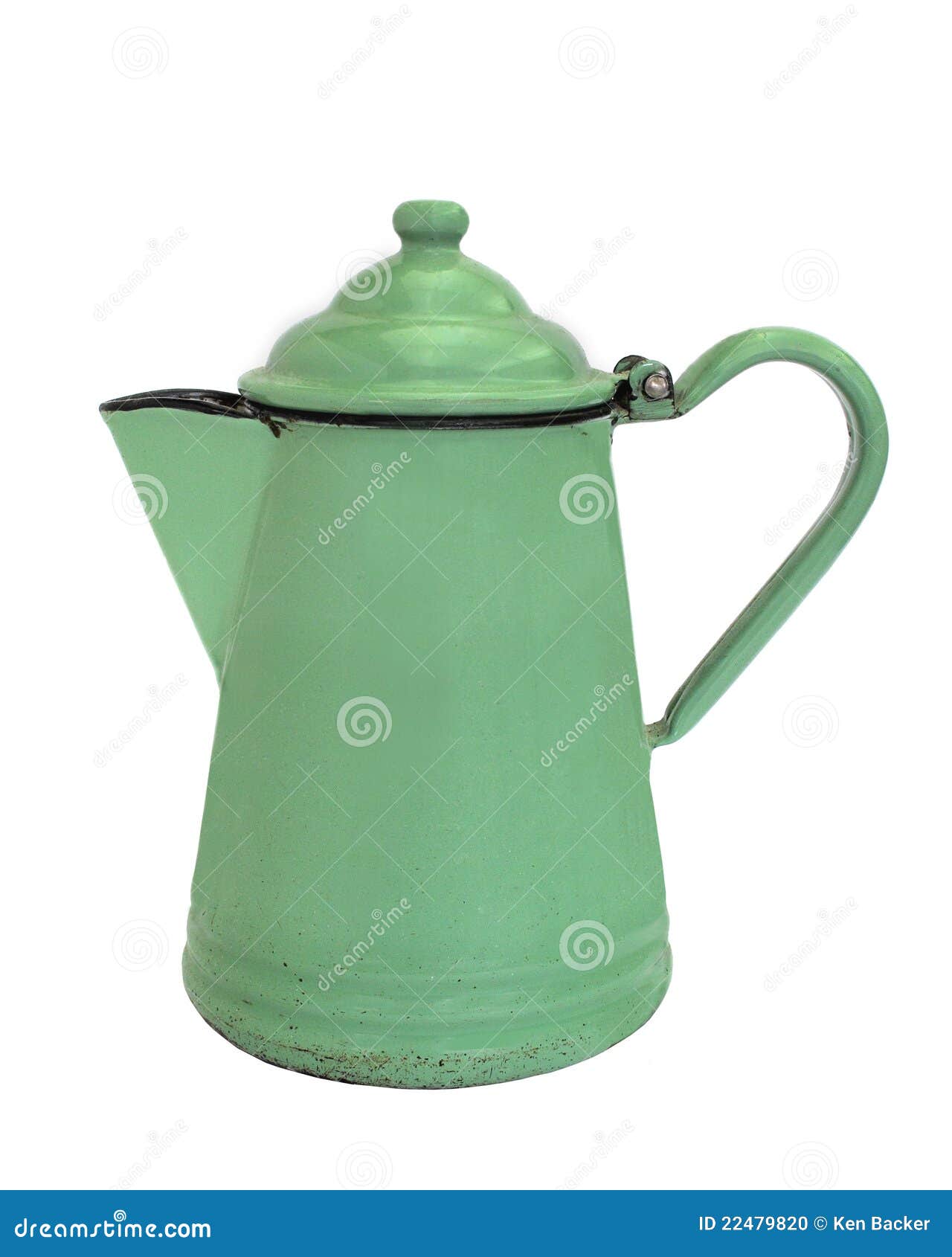 old green enamel coffee pot 