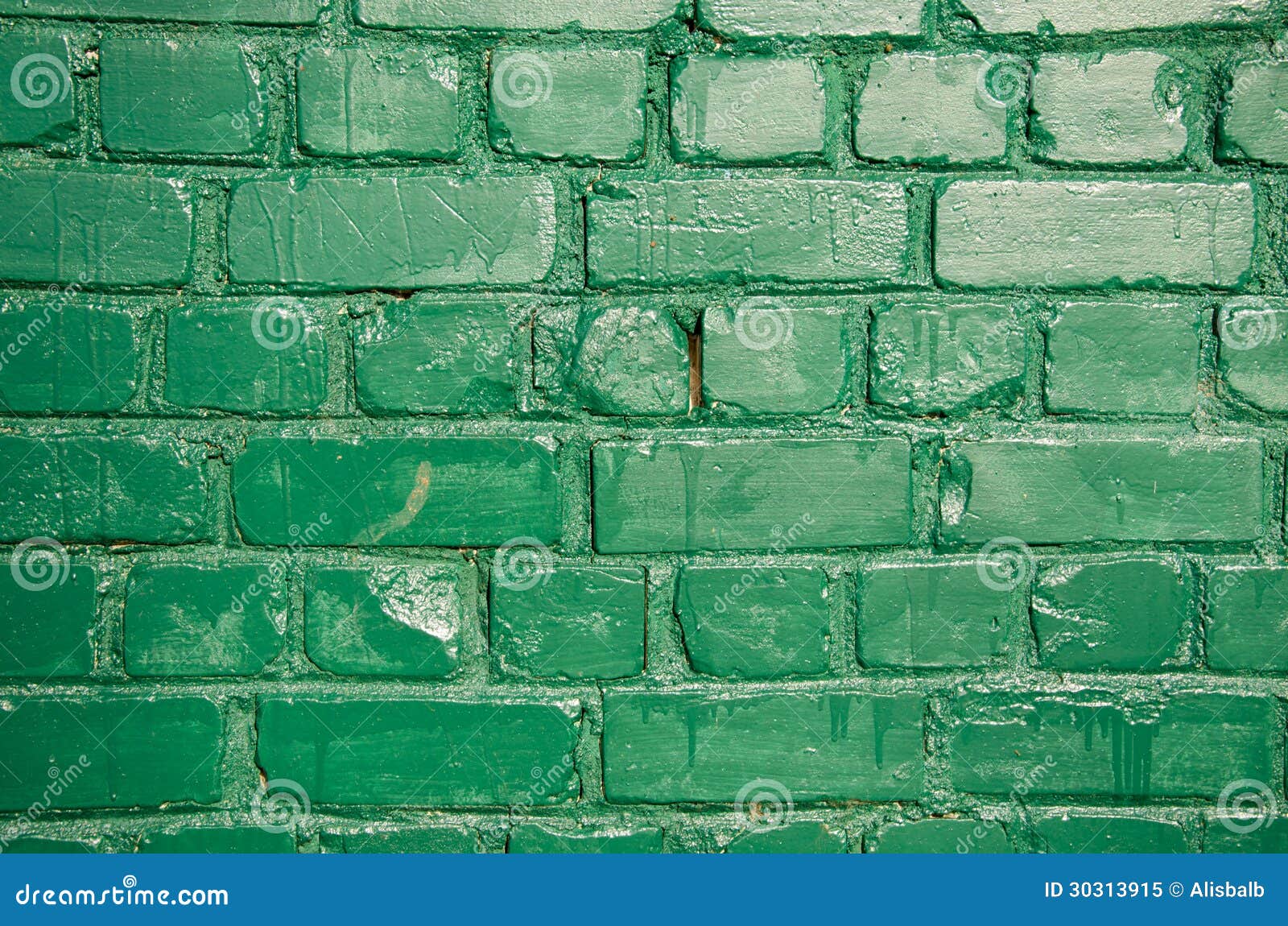 Old Green Painted Brick Wall Background Stock Image Image of detail