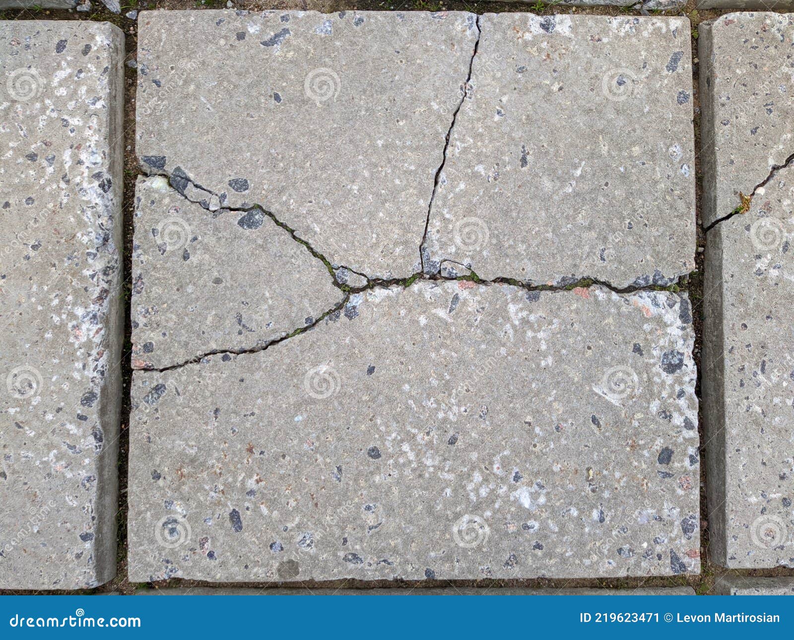 Old and Grey Concrete Slab with Cracks in Daytime Stock Image Image