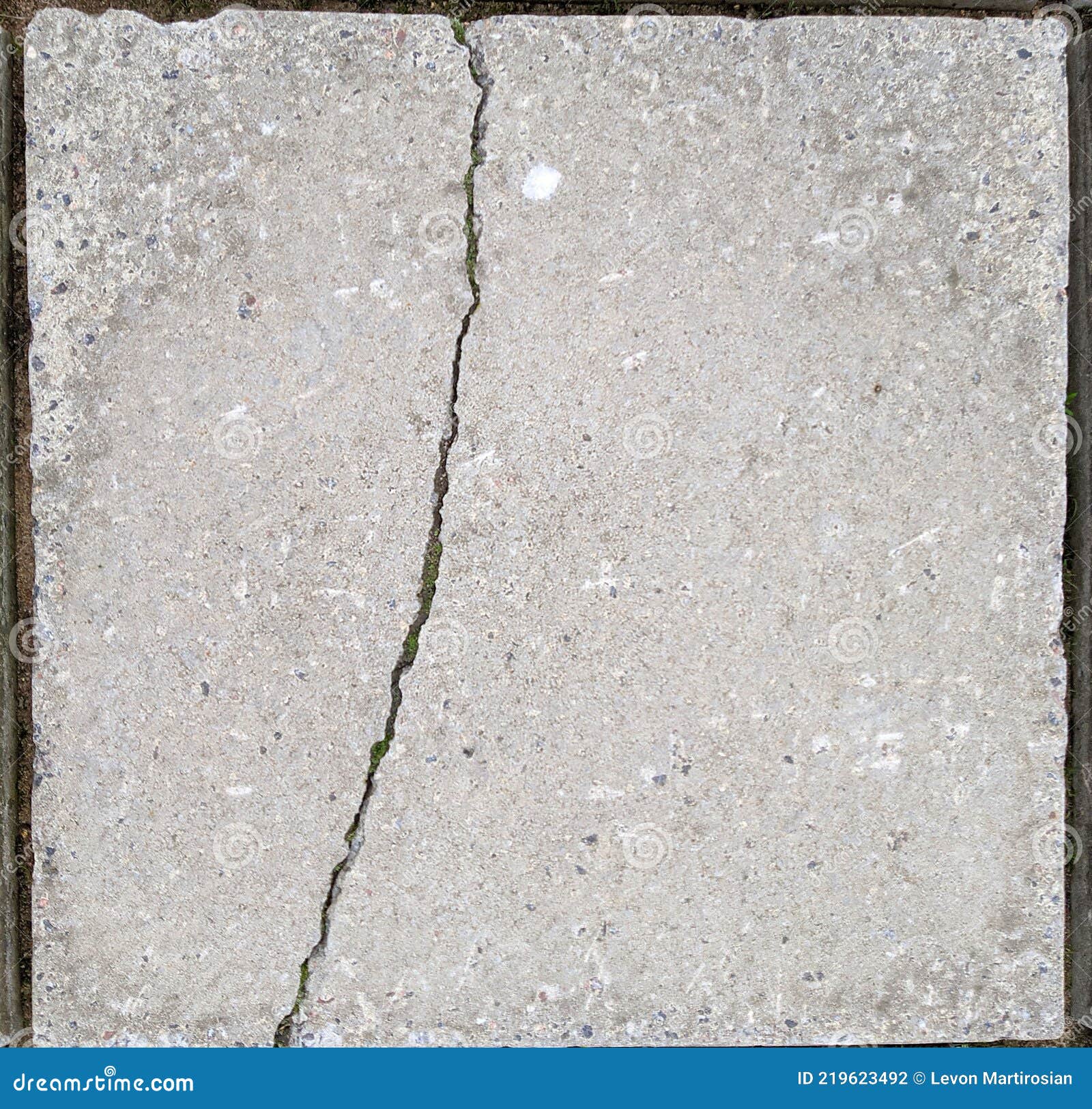 Old and Grey Concrete Slab with Cracks in Daytime Stock Photo Image