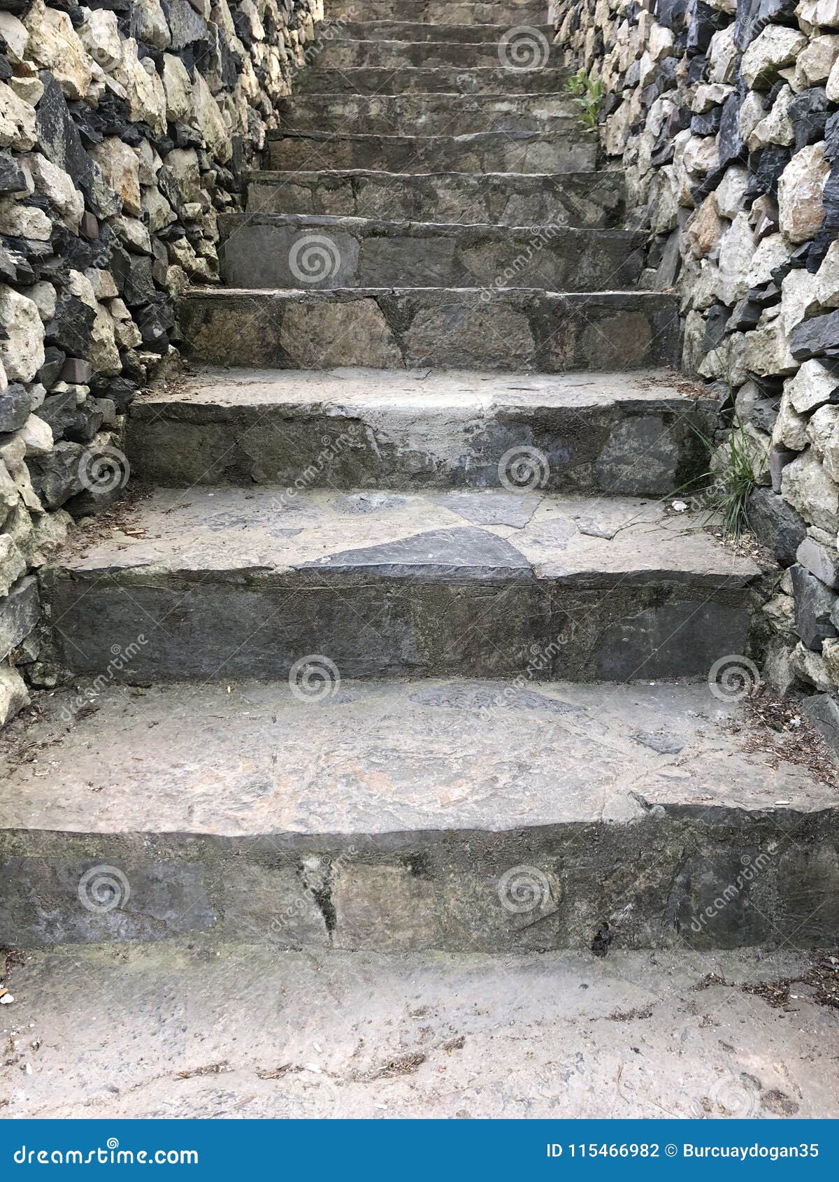old grey stone steps leading upwards