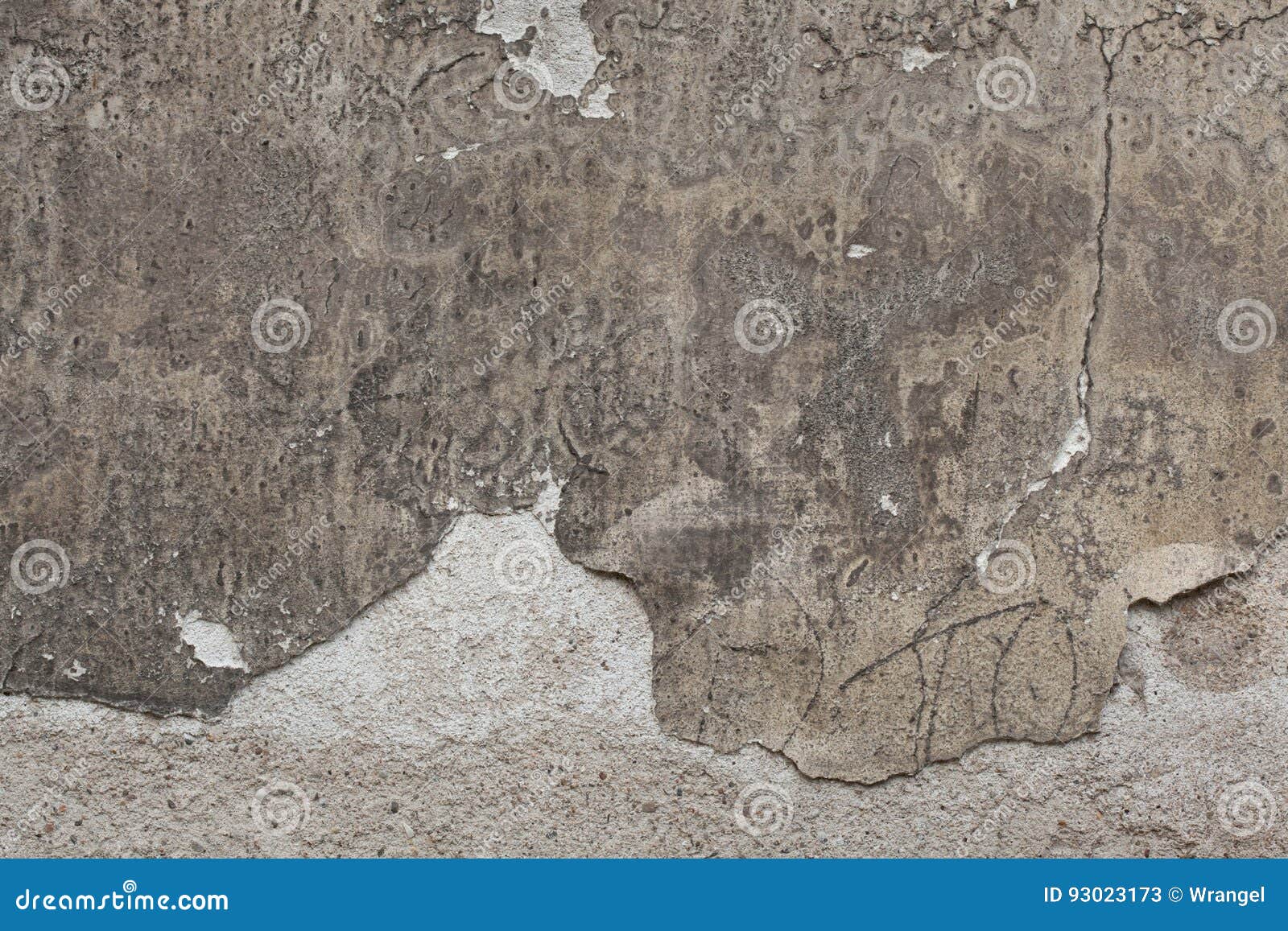 Old Grey Stucco Wall with Cracked Plaster. Background Texture Stock