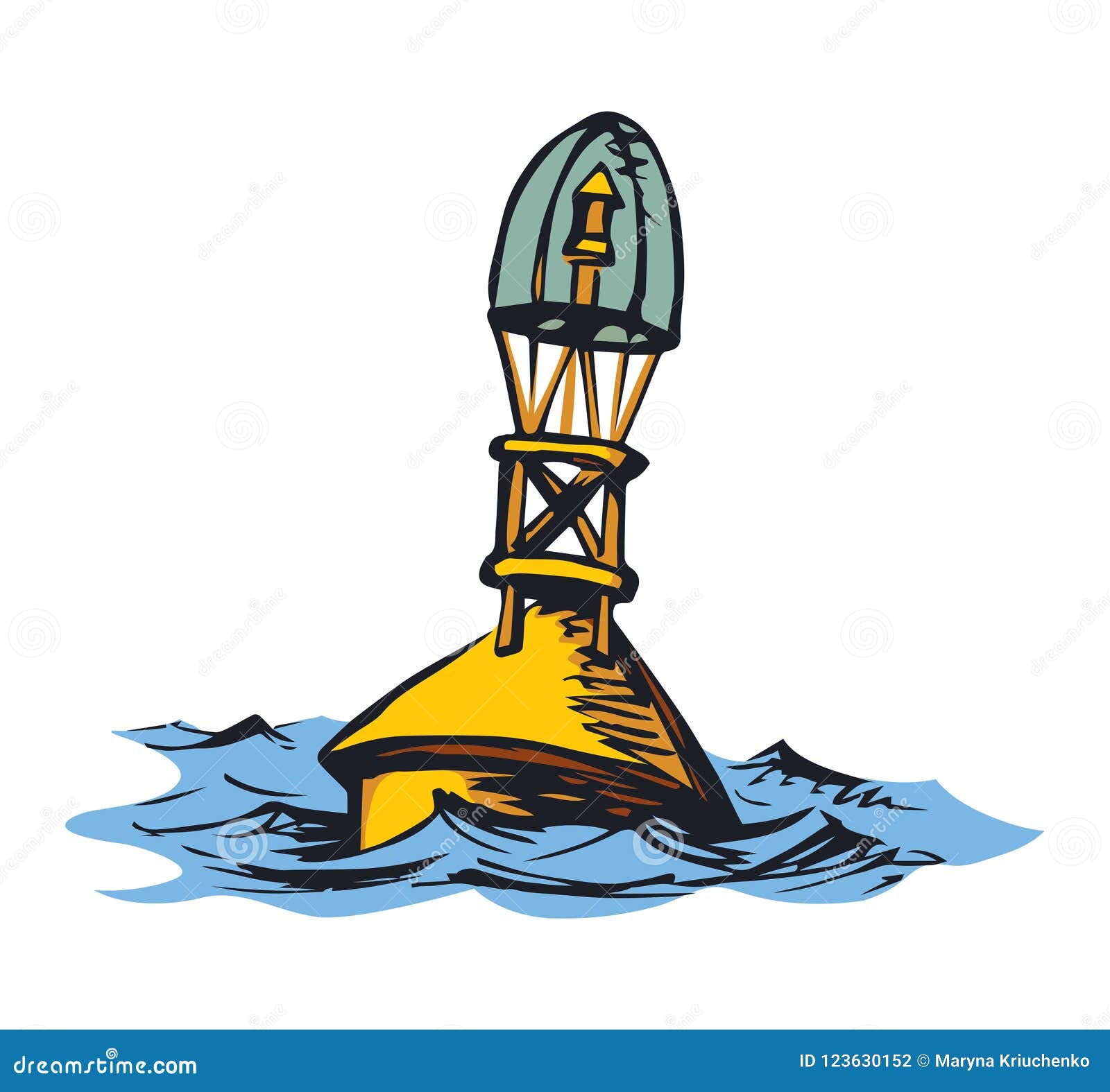Buoy. Vector drawing stock vector. Illustration of navigate 123630152