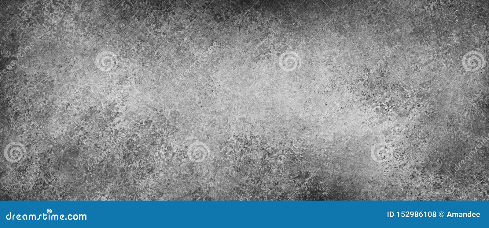 old grunge texture in black and white background banner, dirty distressed dark grungy borders and light gray cente