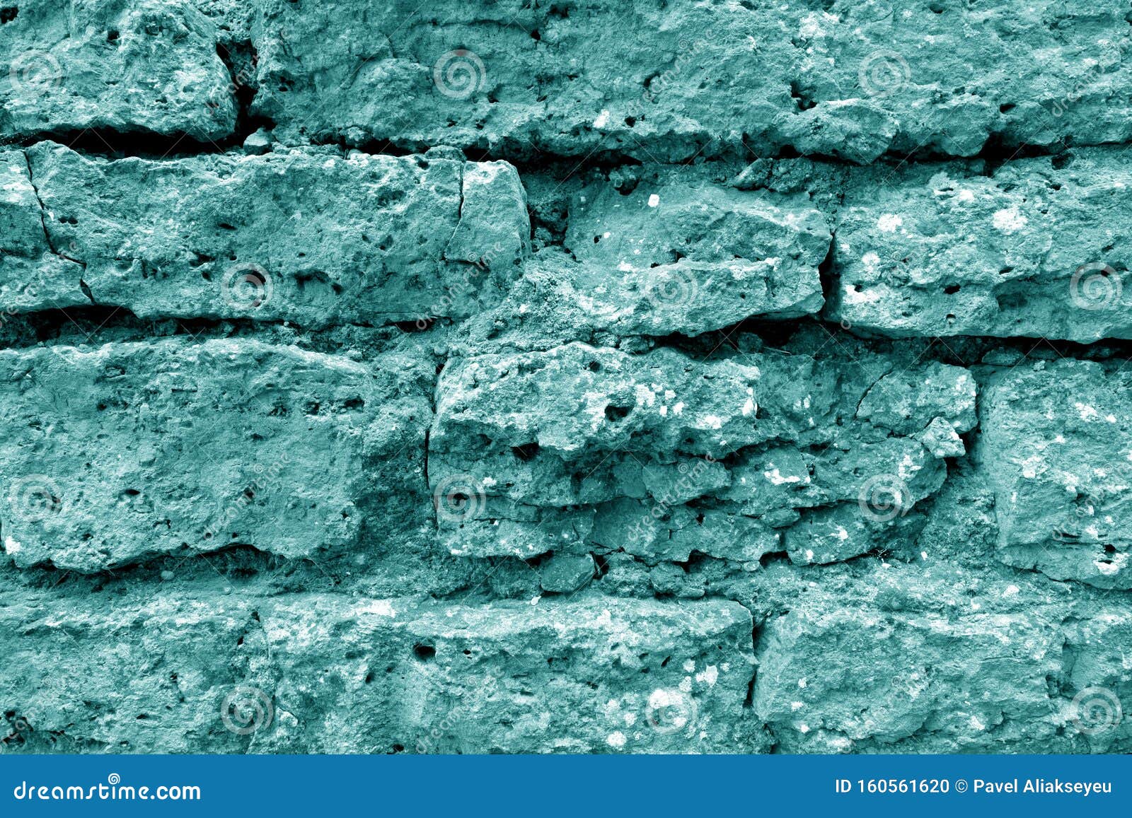 Old Grungy Brick Wall Texture In Cyan Tone Stock Photo Image Of