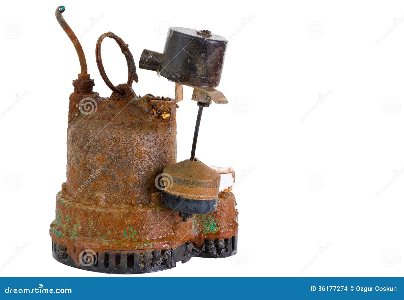 old grungy rusted sump pump